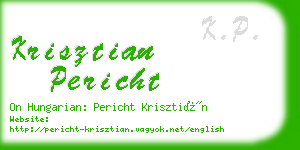 krisztian pericht business card